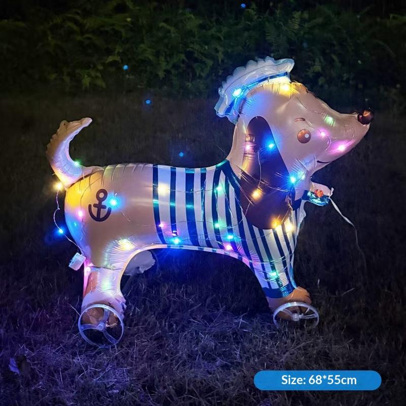 4D светящиеся фольгированные воздушные шары в виде слона на подставке с колесом для детского дня рождения, вечеринки в честь рождения ребенка.