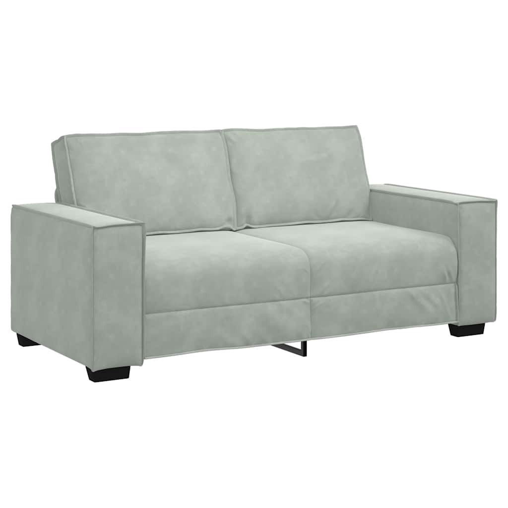2 Seater Sofa Light Grey 180 x 78 x 84 cm Velvet