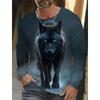 Популярная футболка серии Animal Wolf с 3D-принтом для мужчин, уличная верхняя одежда, повседневные футболки с длинным рукавом и круглым вырезом