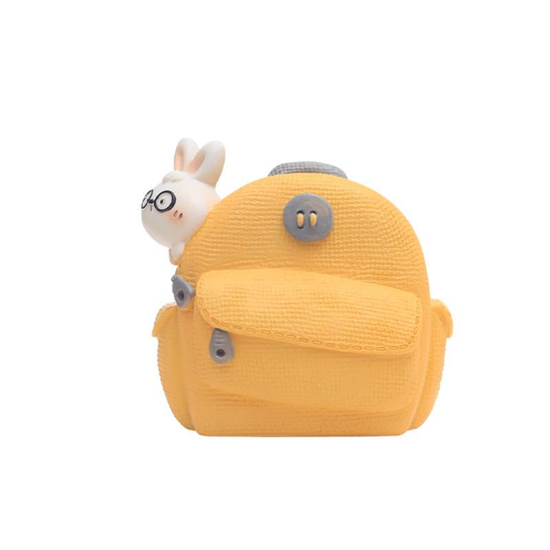 Мини-горшок из смолы для суккулентных растений, садовые статуэтки, рюкзак, цветочный горшок в виде кролика, держатель для ручек, формы из смолы, горшки