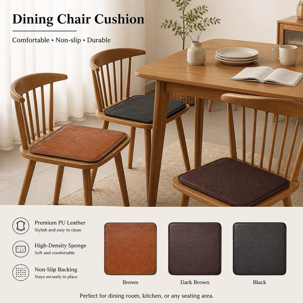 High Resilience PU Leather Seat Cushion 40×40cm/45×45cm Seat Cushion Pad Chair Seat Pad