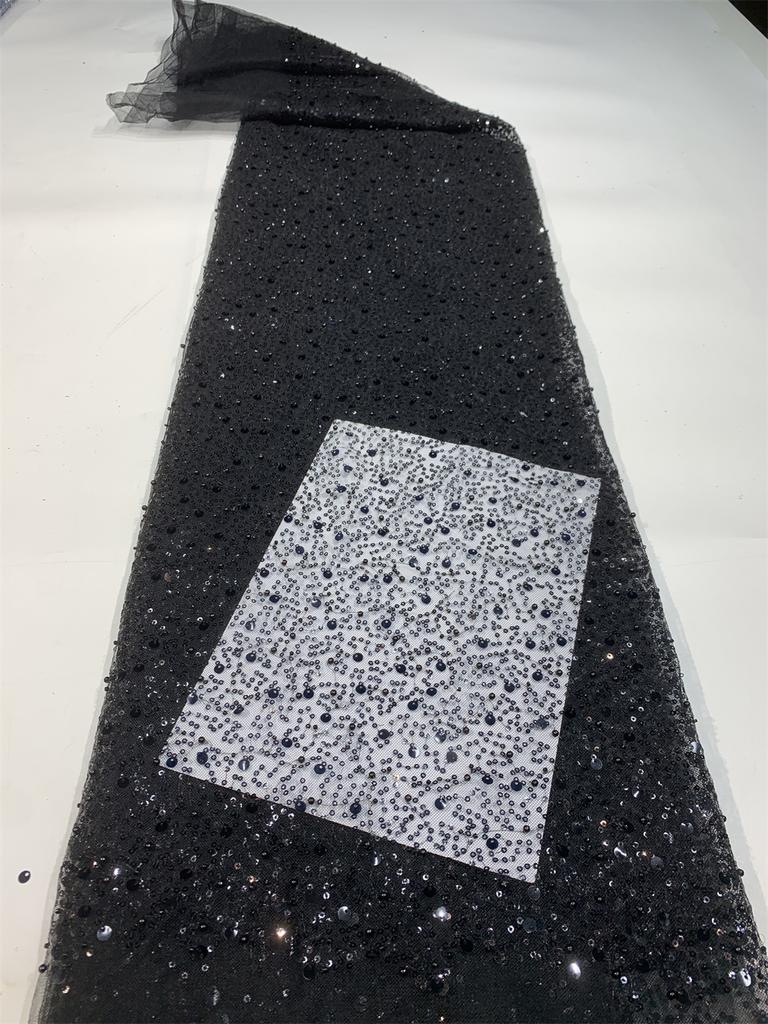 Роскошное французское сетчатое кружево с бисером Ткань 2025 Высокое качество Африканское Нигерийское Кружево с пайетками Кружево для женских свадебных платьев для вечеринок Шитье