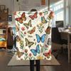 1PC Jewel Butterfly Print Flannel Blanket, High quality All Seasons, Home Decor, Warmth and Comfort, Perfect for Christmas Gifts