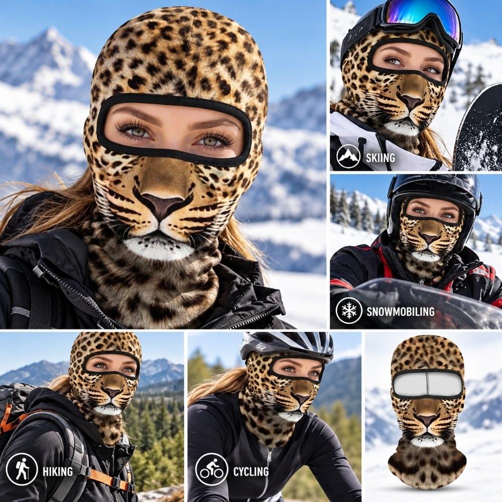 Breathable Eye Hole Balaclava Face Mask 3D Printed Animal Pattern Ski Mask Hood For Men Woman