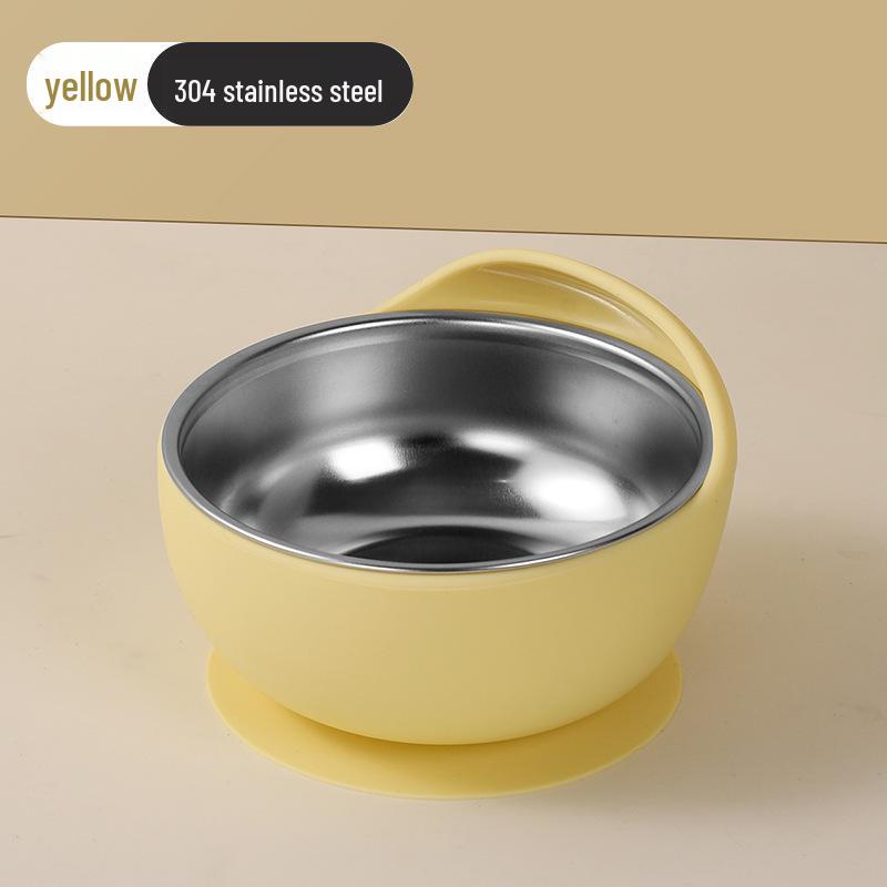 Silicone Snail Baby Bowl: Stainless Steel Suction Cup Bowl for Toddlers - Anti-Fall Training Bowl