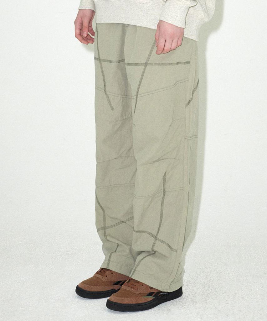 MAHAGRID Cover Stitch Parachute Pant Sage(Mg2Esmpa11A)