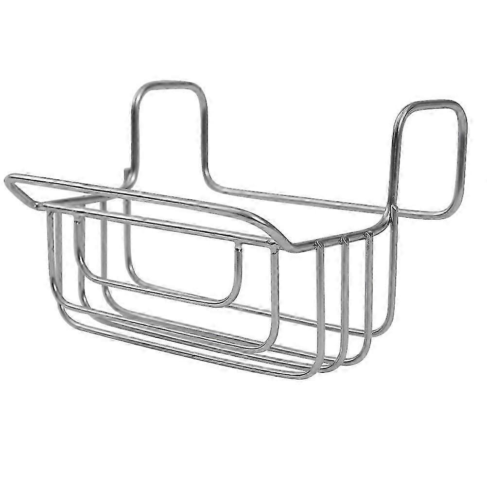 Stainless Steel Sponge Holders Kitchen Sink Sponge Holder Bathroom Use Dish Cloths Drainage Storage Hanging Basket 15.3X13X10CM 1Pack