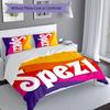3pcs Spezi logo pattern bedding set duvet cover set includes duvet cover &pillowcases, perfect all season bedroom decoration & gift