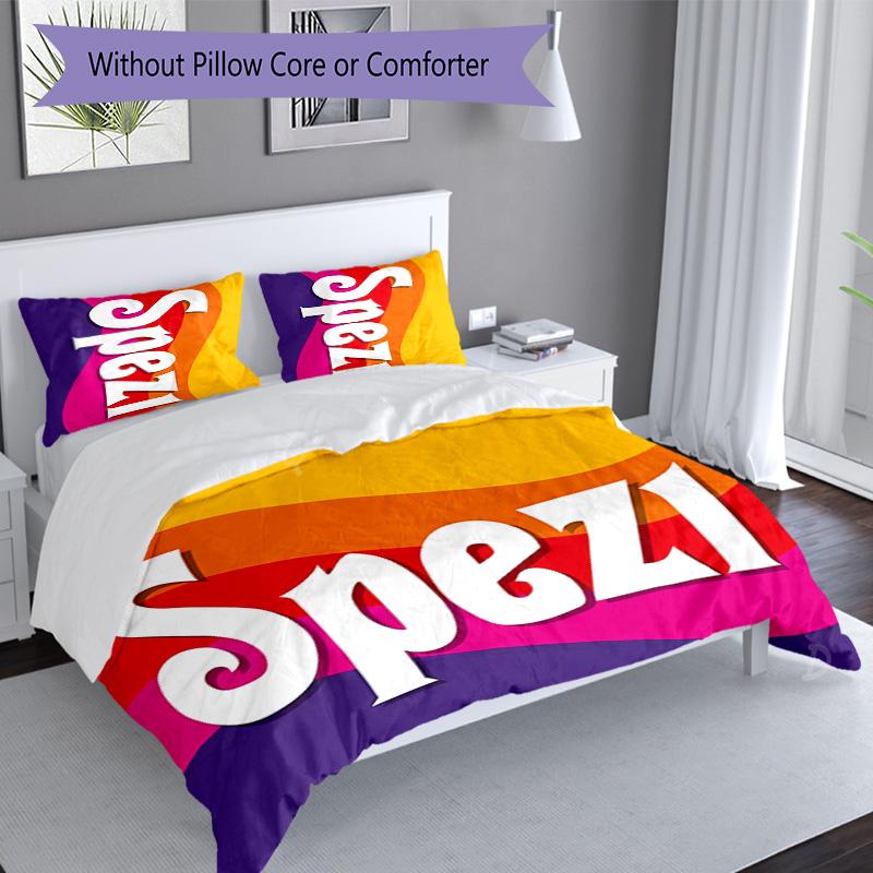 3pcs Spezi logo pattern bedding set duvet cover set includes duvet cover &pillowcases, perfect all season bedroom decoration & gift