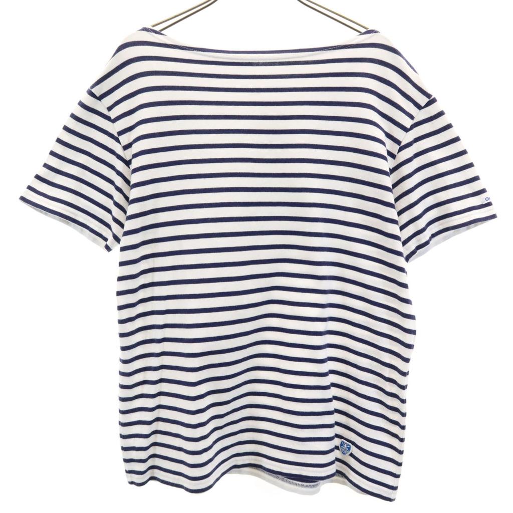 Orcival Made In Japan Border Pattern Short Sleeve Boat Neck Basque Shirt Men's Used