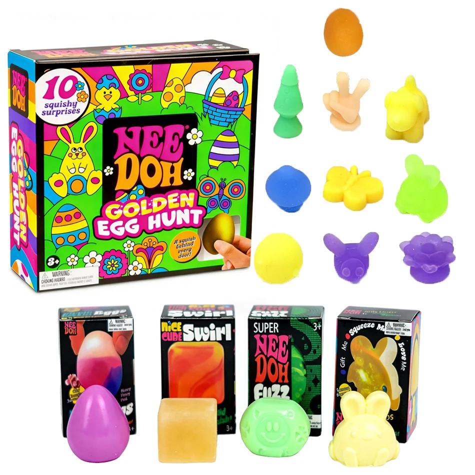 Горячая игрушка-сюрприз Nee-Doh Золотое Яйцо Охота за Сокровищами, Слепая Коробка, Сквиши-Сюрприз, Снятие Стресса, Сжималка, Игрушка для Детской Пасхальной Вечеринки