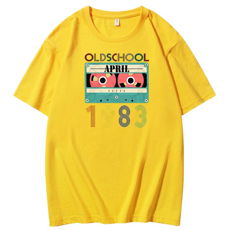 Old School April 1983 Birthday Retro Harajuku Funny Graphic T Shirts Summer Cotton Short Sleeve Tshirt Mens Clothing