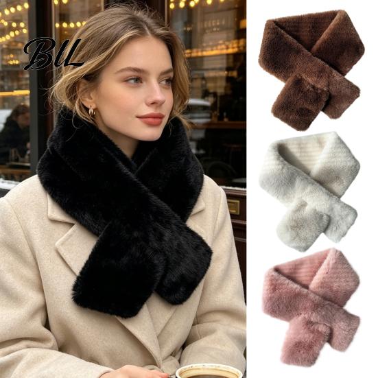 Heat Storage Neck Protection Women Imitation Mink Fur Scarf, Thickened Soft Plush Thermal Winter Wrap Warmer, Cold Weather Elegant Shawl Accessory for