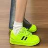 Летние новые нишевые низкие кеды флуоресцентно-зеленого цвета на толстой подошве, универсальные студенческие спортивные и повседневные туфли