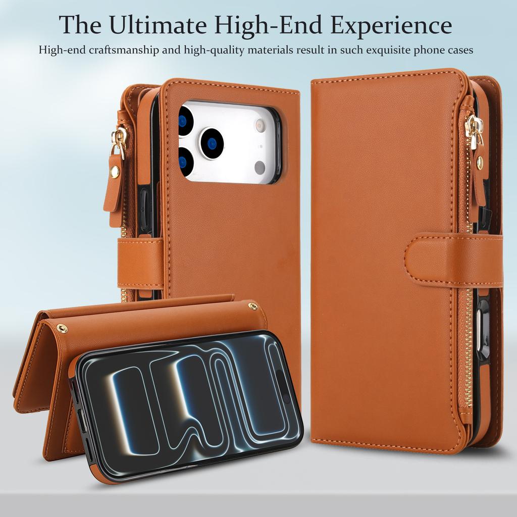 Detachable Crossbody Wallet Case for iPhone 17 Pro Max Air 16 Plus 17E 16E 15 14 13 MINI 12 11 XS Xr Card Holder Leather Cover