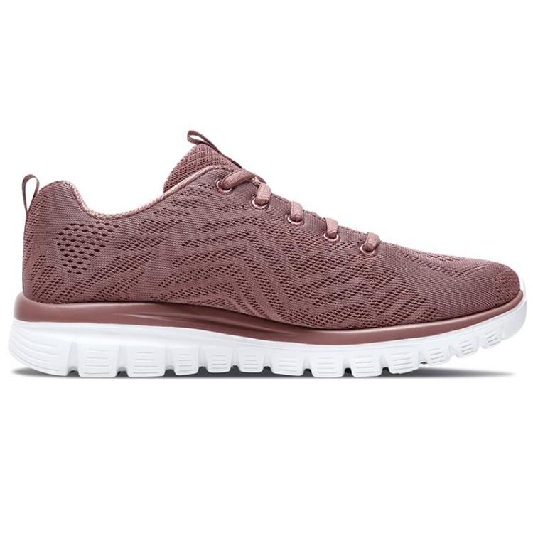 (WMNS) Кроссовки Skechers Graceful Get Connected Розовые/Белые Женские 12615-MVE