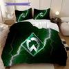 Постельное белье с узором SV Werder Bremen Комплект одеял Покрывало Наволочка Домашний Декор Подарок на День Рождения (1 пододеяльник + 2 наволочки, без наполнителя)