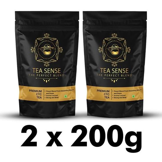 TEA SENSE Premium CTC Чайпати | 400 г | Ассамский чай с цельными листьями Дарджилинга | Насыщенный вкус и крепкий молочный чай | Чайпати, чайный порошок