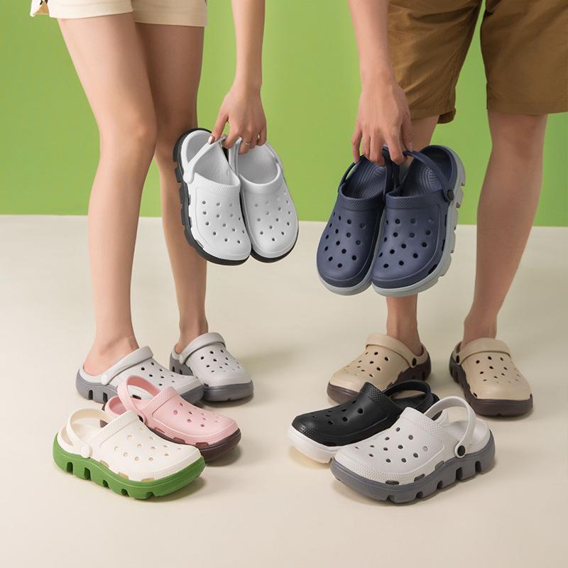 Мужские сандалии Садовая обувь Платформа Закрытый носок EVA цельное литье Два с половиной способа носки Прохладные шлепанцы