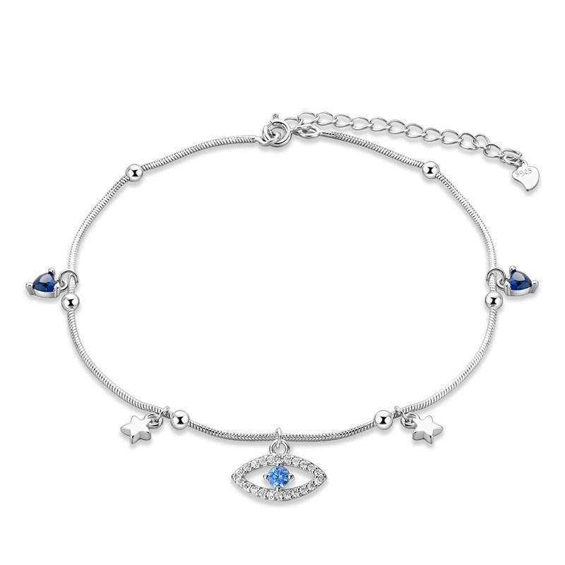 Original Copper Blue Evil Eyes Charms Ring Earrings Bead Palm Pendants Fit Bracelet Necklace Jewelry Gift