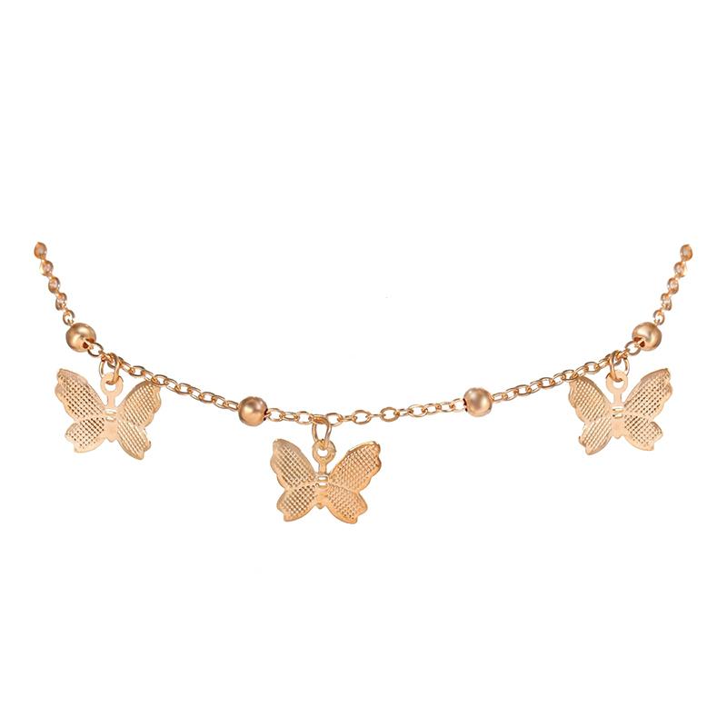 Gold Silver Color Butterfly Anklets For Women Summer Beach Ankle Bracelet Foot Chain Jewelry Retro Simple