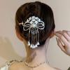 Women Hair Barrette Flower Decor Faux Pearl Tassel Bow Hollow Out Shiny Sequin Anti-slip Hair Decoration Lady Hair Accessory