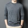 Men S Round Neck Long Sleeve Knit Sweater Loose Fit Casual Pullover