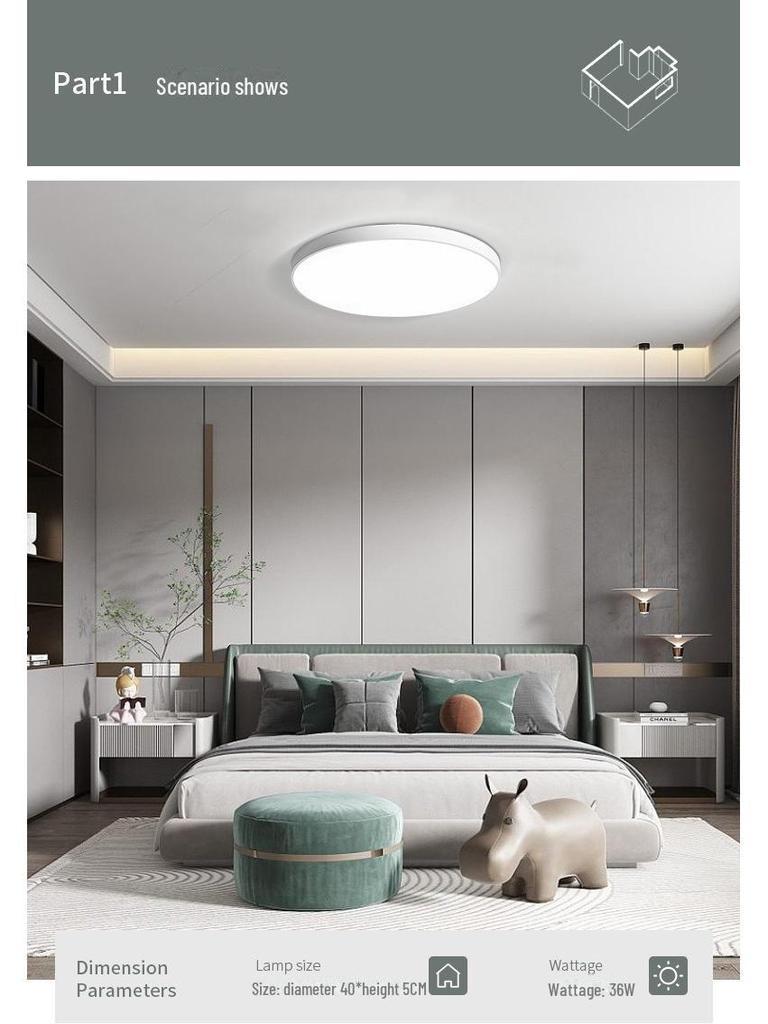 Умный светодиодный потолочный светильник для защиты глаз, спальня и гостиная, минималистичный дизайн Macaron