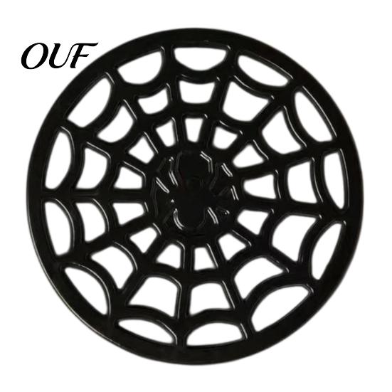 Heavy Duty Metal Pot Holder Enameled Cauldron Cast Iron Trivet, Spider Web for Non Slip Table Trivet Kitchen Countertop, Heat Resistant Hot Pots Pans