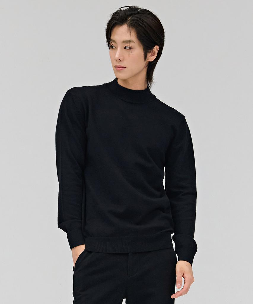 CHASECULT Men'S Essential Mock Neck Sweater - Black