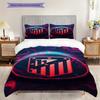 Vibrant Stripes Shield Emblem Bedding (1 * duvet cover + 2 * pillowcase, without core) 2D Flat Duvet cover and pillowcase Soft and comfortable