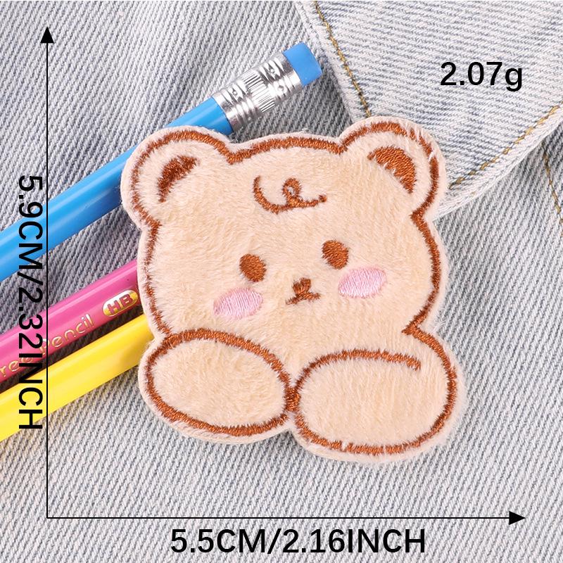 Оригинальные милые наклейки с вышивкой в виде плюшевого медведя - самоклеящиеся нашивки на одежду