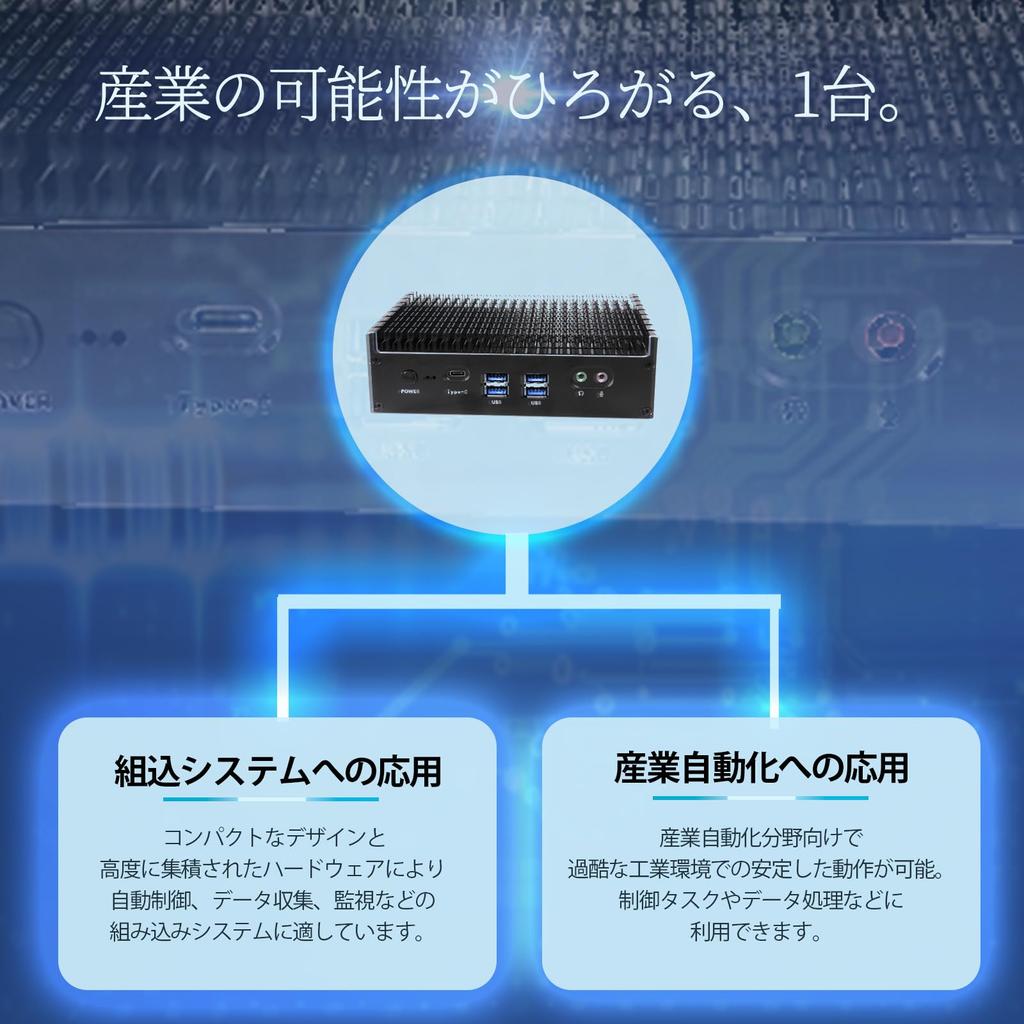 Skynew Mini PC Desktop PC Fanless Commercial Use Industrial Windows11pro Intel 16GB DDR5 512GB Nvme SSD Small Lightweight Power Saving Portable Low