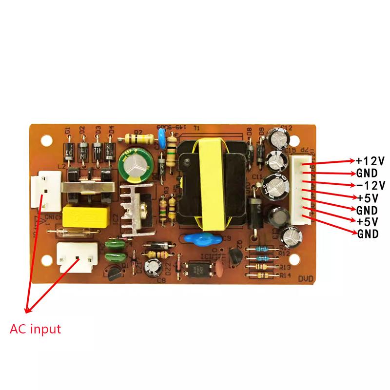 Универсальная плата питания DVD VCD EVD DVD плеера Переключатель Плата питания ± 12V+5V Оригинальная Универсальная