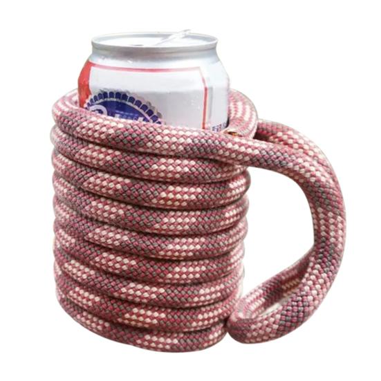 Веревка для скалолазания, чашка с рукавом, охладитель, изолированный держатель для пивной бутылки, веревка ручной работы, подарок для альпинистов, подходит для банок на 12 унций, для бутылок с высокими банками на 16 унций