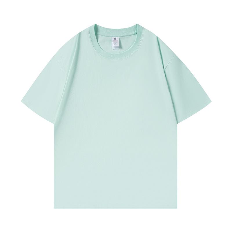 GMXIA Heavy Cotton Short-sleeved T-shirt Women's Solid Color Women's Summer Base Shirt Ins Men's and Women's Tops