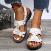 2024 Summer Women Sandals New Hollow Out Wedge Flowers Casual Sandalias Retro Platform Ladies Comfortable Plus Size 43 Sandals
