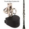 Clarinet Thumb Finger Rest, Adjustable Stainless Steel Suspension Strap Clarinet Oboe Thumb Cushion Rest, Black Tube Finger with Rubber