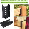 4Pack 2x4 Deck Railing Brackets, 18-Gauge Steel Black Powder Coated Fence Rail Connectors for Wood Post, Indoor Outdoor Use, Screws Not Included