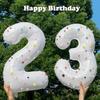 White Number 0-9 Balloons 32 Inch Birthday Party Decorations  Celebrating Birthdays