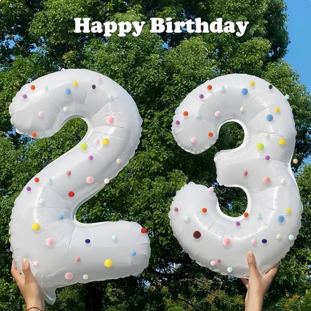 White Number 0-9 Balloons 32 Inch Birthday Party Decorations  Celebrating Birthdays