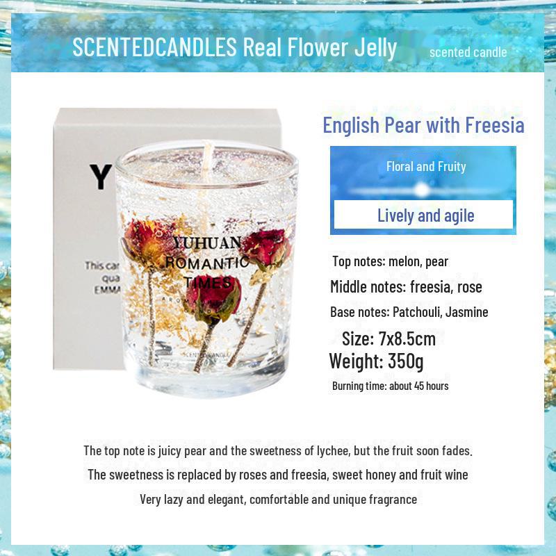Jelly Candle, Gold Foil, Smokeless, Long-lasting Fragrance