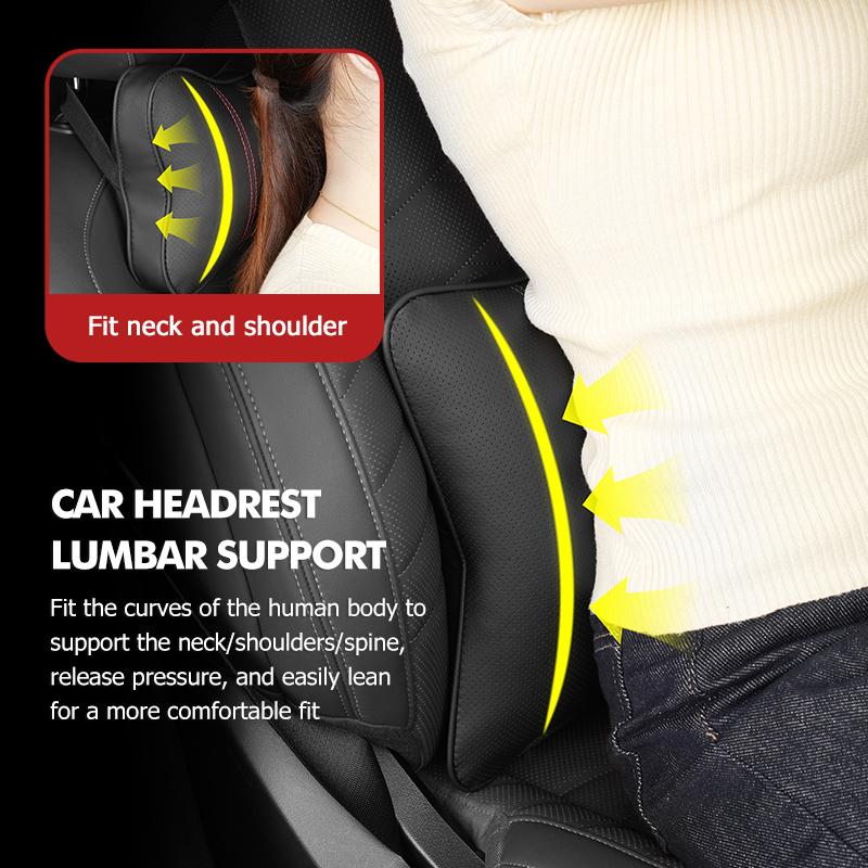 Breathable Leather Car Headrest Pillow Lumbar Support Pad For Volkswagen VW Tiguan CC Jetta Polo Golf 4 5 6 Passat B5 B6 B7 CCNI9