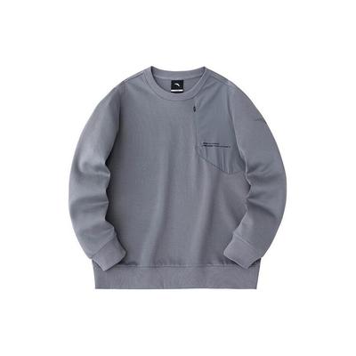 Серия Outdoor Series однотонная, легкая в уходе, трикотажная кофта с круглым вырезом, мужская толстовка карандаш-серый 152416703-2