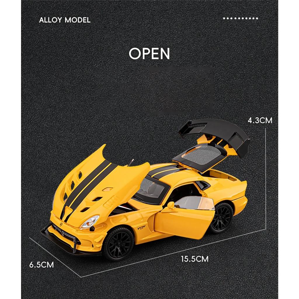 1/32 Dodge Viper ACR SRT Модель спортивного автомобиля из сплава Литые металлические трековые гоночные автомобили Модель автомобиля Звук Свет Симуляция Детские подарки