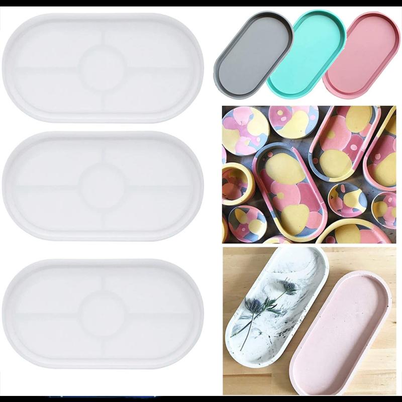 Силиконовая форма, гибкая силиконовая форма для лотка, хорошая эластичность, высокая устойчивость к разрыву, эпоксидная смола, овальная форма