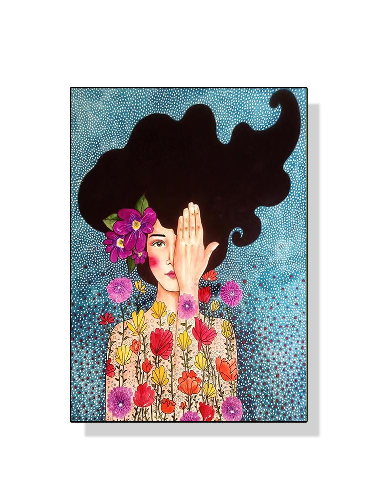 Абстрактный цветок женщина девушка волосы модный плакат холст живопись скандинавская настенная картина для современной гостиной украшения дома