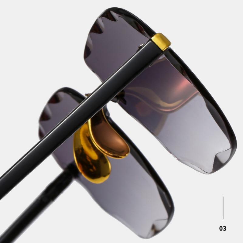 Неполяризованные винтажные солнцезащитные очки без оправы, новые женские градиентные солнцезащитные очки, летние оттенки, модные солнцезащитные очки без оправы, женские очки