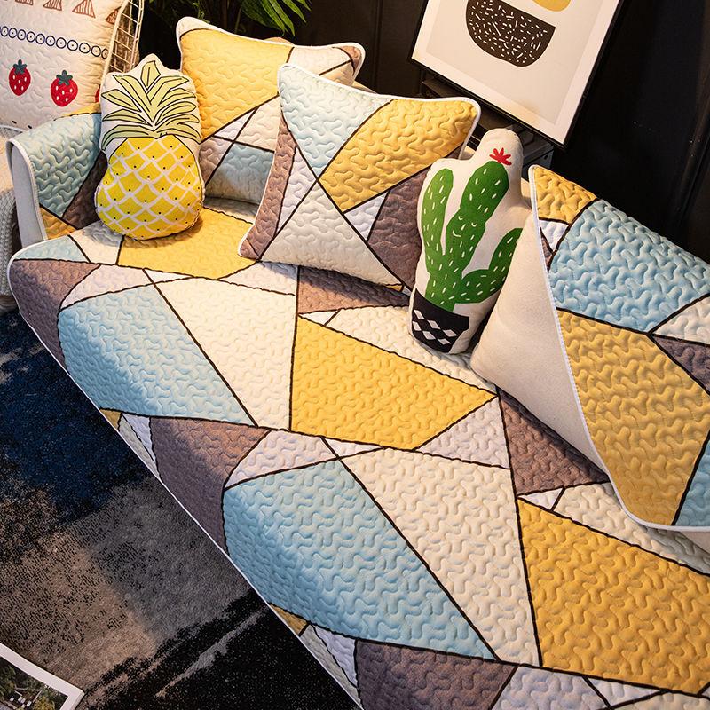 Полностью хлопковая диванная подушка, всесезонная универсальная ткань, противоскользящая ткань из чистого хлопка, скандинавский минимализм, спинка «Благородная принцесса», чехол для полотенца, милый мультфильм