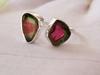 Natural Two Raw  Watermelon Tourmaline 925 Sterling Silver Ring 7 US Gift, A 52